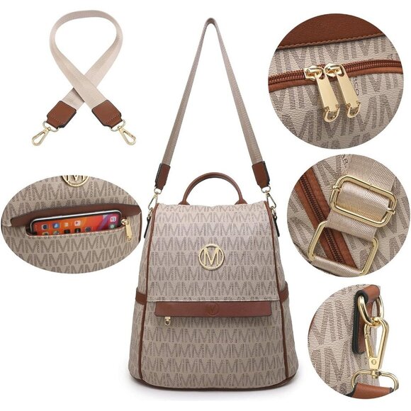 Lightweight Vegan Leather Backpack for Women - Perfect for Travel & Daily Use - Picture 3 of 6